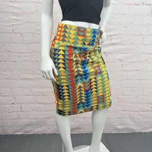 Lularoe Cassie Pencil Skirt Soft Knit Multicolor Striped Skirt Size M